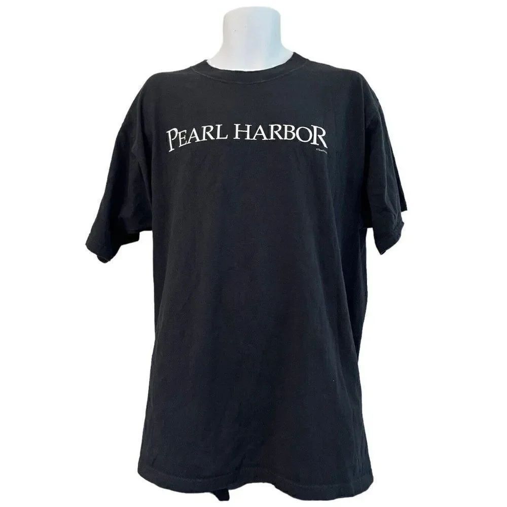 PEARL HARBOR Movie Black T-Shirt Men's XL Touchstone Pictures Hawaii Y2K Vtg